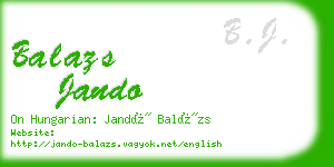 balazs jando business card